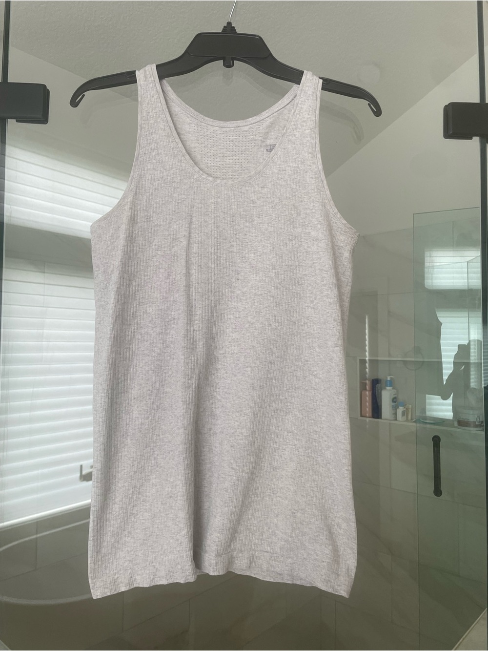 Athleta Light Gray Ribbed Tank Top